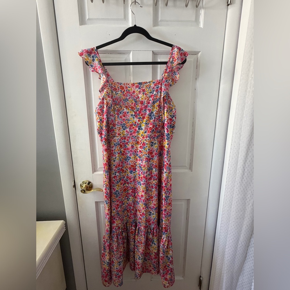 BCBGeneration Multicolor Micro Floral A Line Maxi Dress